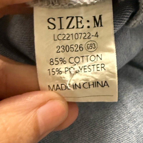 GRAPENT Denim Dress for Women Babydoll Tiered Short Sleeve Button Down Jean - Picture 10 of 15